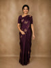 Deep Purple Paisley Butta Design Soft Silk Fancy Wear Saree with Self Border