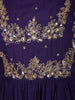 Deep Purple Sequins Embroidered Cotton Salwar with Dupatta