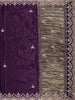 Deep Purple Sequins and Beads Embroidered Design Space Silk Party Wear Saree