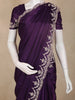 Deep Purple Sequins and Beads Embroidered Design Space Silk Party Wear Saree