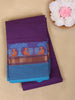 Deep Purple Solid Design Cotton Saree With Contrast Border