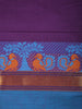Deep Purple Solid Design Cotton Saree With Contrast Border