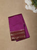 Deep Purple Solid Design Semi Silk Fancy Saree with Contrast Zari Border