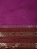 Deep Purple Solid Design Semi Silk Fancy Saree with Contrast Zari Border
