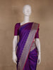 Deep Purple Solid Design Tissue Saree - Diadem
