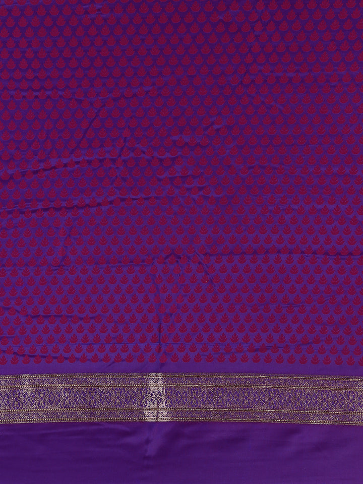 Deep Purple Solid Design Tissue Saree - Diadem
