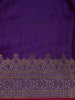 Deep Purple Solid Design Tissue Saree - Diadem
