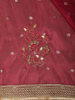 Deep Raspberry Pink Butta Zari Woven Design Tissue Saree with Designer Lace Border