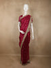 Deep Raspberry Pink Butta Zari Woven Design Tissue Saree with Designer Lace Border