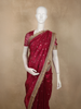 Deep Raspberry Pink Butta Zari Woven Design Tissue Saree with Designer Lace Border