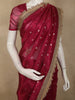 Deep Raspberry Pink Butta Zari Woven Design Tissue Saree with Designer Lace Border