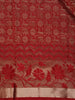 Deep Red Animal Design Kanchipuram Silk Saree
