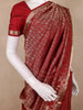 Deep Red Animal Design Kanchipuram Silk Saree
