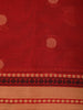 Deep Red Circle Motif Design Cotton Saree