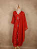 Deep Red Floral Thread Embroidered Design Georgette Salwar Suit with Dupatta