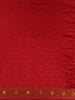 Deep Red Floral Woven Banarasi Silk Saree With Stone Embellished Border - Diadem