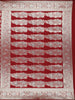Deep Red Floral Woven Banarasi Silk Saree With Silver Zari Border