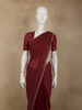Deep Red Stone Embellished Design Space Silk Party Wear Saree