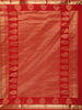 Deep Red Striped Woven Design Pure Kanchipuram Silk Saree with Gold Zari Border