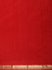 Deep Red Striped Woven Design Pure Kanchipuram Silk Saree with Gold Zari Border