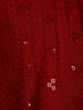 Deep Red Thread Embroidered Sequin Work Cotton Kurta for Men