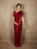 Deep Regal Crimson Red Stone Embellished Design Organza Saree