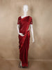 Deep Regal Crimson Red Stone Embellished Design Organza Saree