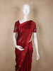 Deep Regal Crimson Red Stone Embellished Design Organza Saree