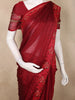 Deep Regal Crimson Red Stone Embellished Design Organza Saree