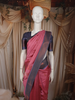 Deep Rose Pink Floral Butta Zari Woven Design Tussar Saree with Contrast Zari Border