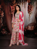 Deep Rose Pink Floral Printed and Mirror Embroidered Design Cotton Straight Cut Salwar Suit with Matching Dupatta