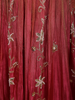 Deep Rosewood Pink Floral Sequins and Beads Embroidered Design Organza Gown with Dupatta