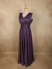 Deep Royal Aubergine Purple Shimmer Embellished Design Party Wear Gown