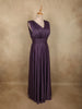 Deep Royal Aubergine Purple Shimmer Embellished Design Party Wear Gown