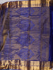 Deep Royal Blue Floral Zari Woven Design Pure Kanchipuram Silk Saree with Matching Zari Border