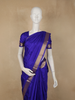 Deep Royal Blue Solid Woven Design Pure Kanchipuram Silk Saree with Zari Border