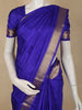 Deep Royal Blue Solid Woven Design Pure Kanchipuram Silk Saree with Zari Border