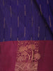 Deep Royal Blue Stripes Design Soft Silk Fancy Wear Saree with Contrast Border