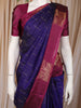 Deep Royal Blue Stripes Design Soft Silk Fancy Wear Saree with Contrast Border