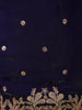 Deep Royal Indigo Blue Floral Sequins and Beads Embroidered Design Organza Palazzo Suit with Dupatta