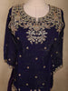 Deep Royal Indigo Blue Floral Sequins and Beads Embroidered Design Organza Palazzo Suit with Dupatta