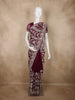 Deep Royal Maroon Sequins Embroidered Design Tussar Designer Saree