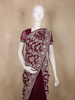 Deep Royal Maroon Sequins Embroidered Design Tussar Designer Saree