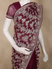 Deep Royal Maroon Sequins Embroidered Design Tussar Designer Saree