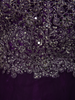 Deep Royal Plum Purple Floral Zari Embroidered Design Net Gown with Dupatta