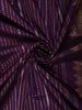 Deep Royal Plum Purple Striped Zari Woven Design Pure Kanchipuram Silk Saree with Paisley Zari Border