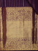 Deep Royal Plum Purple Striped Zari Woven Design Pure Kanchipuram Silk Saree with Paisley Zari Border