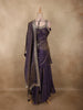 Deep Royal Purple Butta Zari Woven Design Banarasi Silk Palazzo Suit with Dupatta
