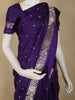Deep Royal Purple Butta Zari Woven Design Pure Banarasi Saree