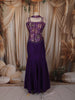 Deep Royal Purple Floral Zari Embroidered Design Semi Silk Mermaid Lehenga with Choker Dupatta